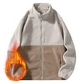 thumbnail image 1 of gyLJF Men's Color-blocked Fleece Jacket Stand-up Collar Fleece Hoodie Full-zipper Warm Long Sleeve Top with Zipper Pockets, 1 of 7