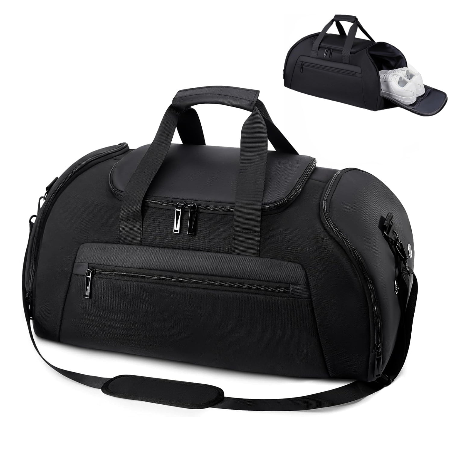 Behome 40L Gym Bag for Men Women, Large-Capacity Travel Duffle Bag with Shoe & Wet Compartments, 3 in 1 Carry on Weekender Overnight Bag for Workout and Travel