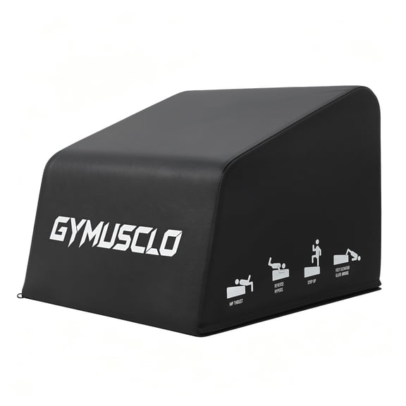 gymusclo Hip Thrust Bench 700 Lbs, 18" x 16" Multi-Functional Total Body Workout Box for Hip Thrust Box, Glute Bridge, Box Jump Training, Foam Plyometric Jump Box at Home Gym