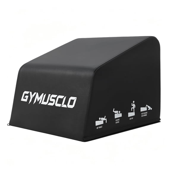 gymusclo Hip Thrust Bench 700 Lbs, 18" x 16" Multi-Functional Total Body Workout Box for Hip Thrust Box, Glute Bridge, Box Jump Training, Foam Plyometric Jump Box at Home Gym