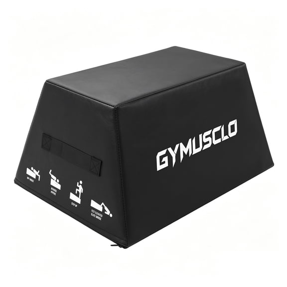 gymusclo Hip Thrust Bench 700 Lbs, 23.2" x 17.3" Multi-Functional Total Body Workout Box for Hip Thrust Box, Glute Bridge, Box Jump Training, Foam Plyometric Jump Box at Home Gym, Black