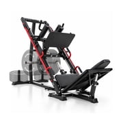gymusclo Leg Press Hack Squat Machine with Linear Bearing for Home Gym, 1300 LB Capacity, 25 mm Solid Guide Rods, 5 Safety Stops, 3 Backrest Positions, Calf Raise & Band Pegs, Black