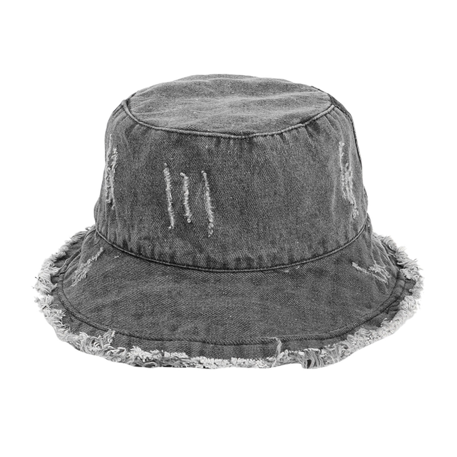 gyujnb Denim Bucket Hats For Men Women Portable Travel Hat Collapsible ...