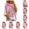 thumbnail image 1 of gzxflxpge Breast Cancer Awareness Shirts for Women In Octobe We Wear Pink Ribbon Wings Graphic Pullover Top Casual Lightweight Half Sleeve Drawstring Hoodies Blouse White 2XL, 1 of 7