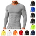 thumbnail image 1 of gzxflxpge Compression Shirts for Men Cusual Quick Dry Lightweight Breathable Long Sleeve Undershirts Regular Fit Stretch Athletic Base Layer Gray S, 1 of 9
