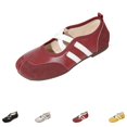 thumbnail image 1 of gzxflxpge Women Retro Spliced Ballet Flat Shoes, Split Toe Design with Crisscross Elastic Strap, Soft Lightweight Slip‑On Casual Walking Footwear Purple 9（CN-42）, 1 of 8