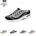 thumbnail image 1 of gzxflxpge Women Slip‑On Backless Mule Shoes Breathable Knit Mesh Casual Sneakers, Non‑Slip Light Weight Weaving Walking Footwear for Daily Wear Black 8（CN-40）, 1 of 6