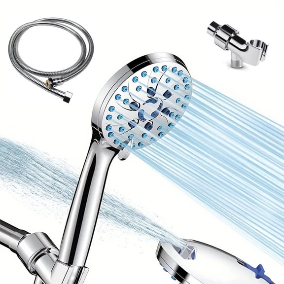 h Pressure Handheld Shower Head, Powerful Cleaning Shower Head for Tub, Tile, Wall and Pet Cleaning, High Pressure Handheld Shower Head with 59 Stainless Steel Hose Adjustable Bracket