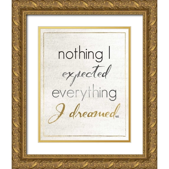 h.artworks 12x14 Gold Ornate Wood Framed with Double Matting Museum Art Print Titled - Be Brave and Dream II