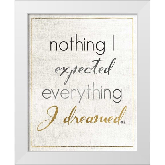 h.artworks 12x14 White Modern Wood Framed Museum Art Print Titled - Be Brave and Dream II