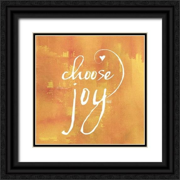 h.artworks 26x26 Black Ornate Wood Framed with Double Matting Museum Art Print Titled - Watercolor Sentiments III