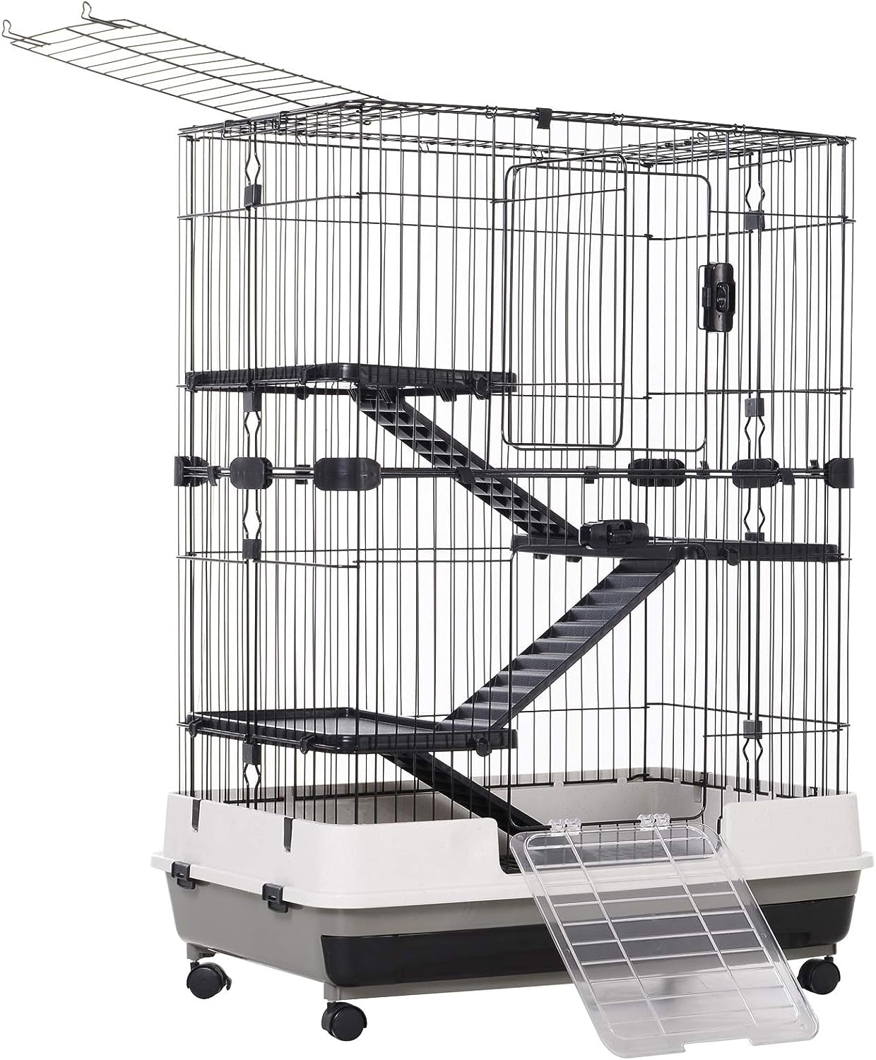 h small animal cage, 4level bunny cage with rolling stand, chinchilla