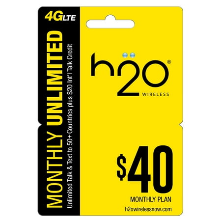 h2o Cell Service Prepaid Refill for Mobile Account Top Up, (Email Delivery)