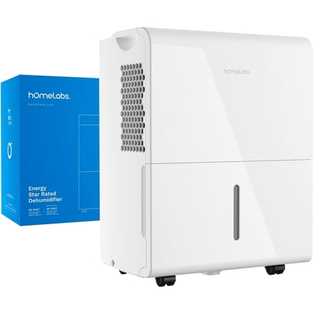 hOmeLabs 22 Pint Wi-Fi Dehumidifier for up to 3,000 Sq Ft Rooms (MAX 56 Pint at 95°F, 90% RH) – Compact, Smart Moisture Control for Home, Bedroom, or Bathroom