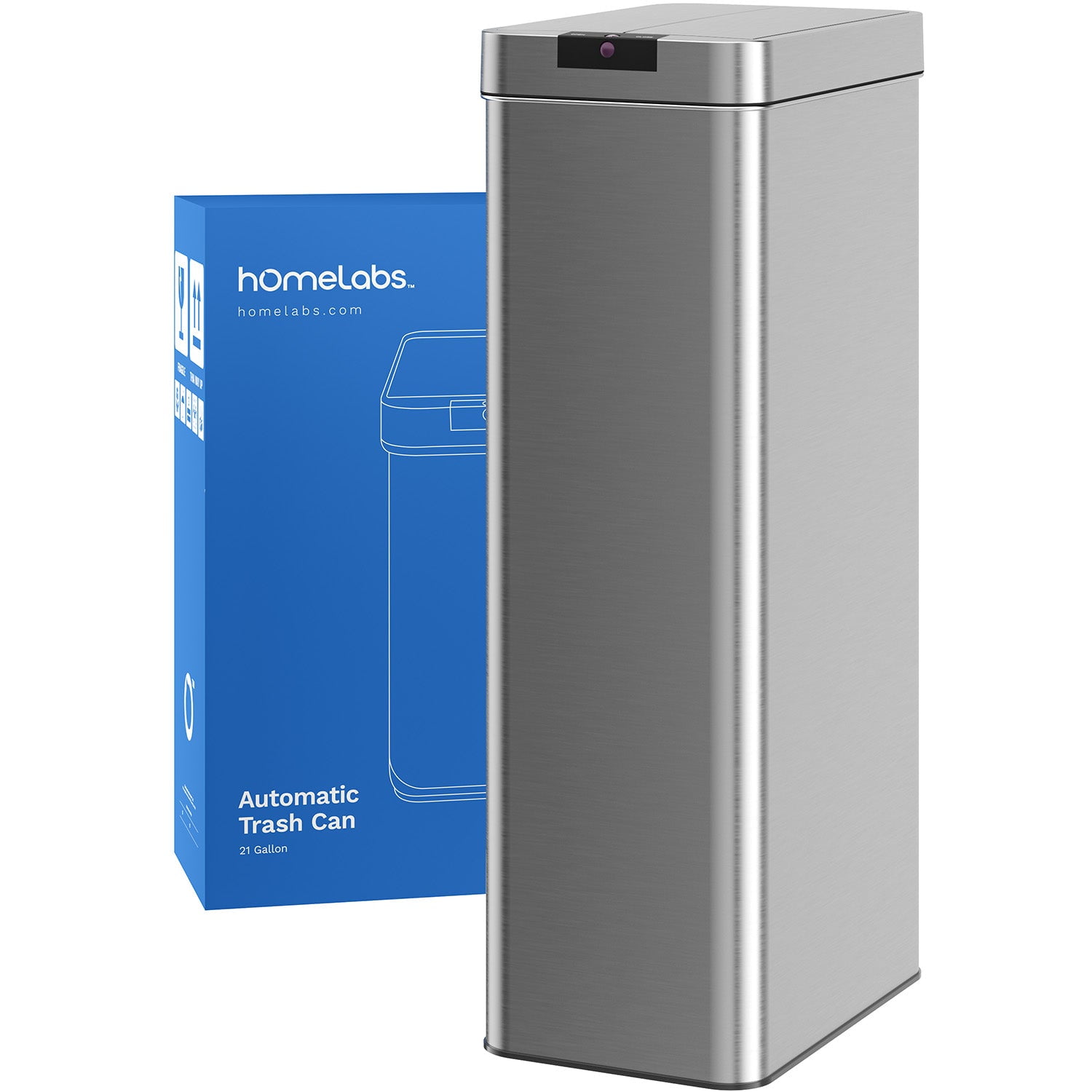 hOmeLabs 21 Gallon Smart Trash Can Stainless Steel, Touchless with
