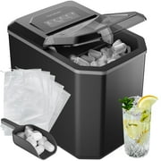 hOmeLabs Countertop Ice Maker   Compact Bullet Ice Machine, 2 Ice Sizes, 26 lbs/Day, Self-Cleaning   Includes Ice Scoop & 5 Ice Bags   Sleek Black Portable Ice Maker for Home & Kitchen