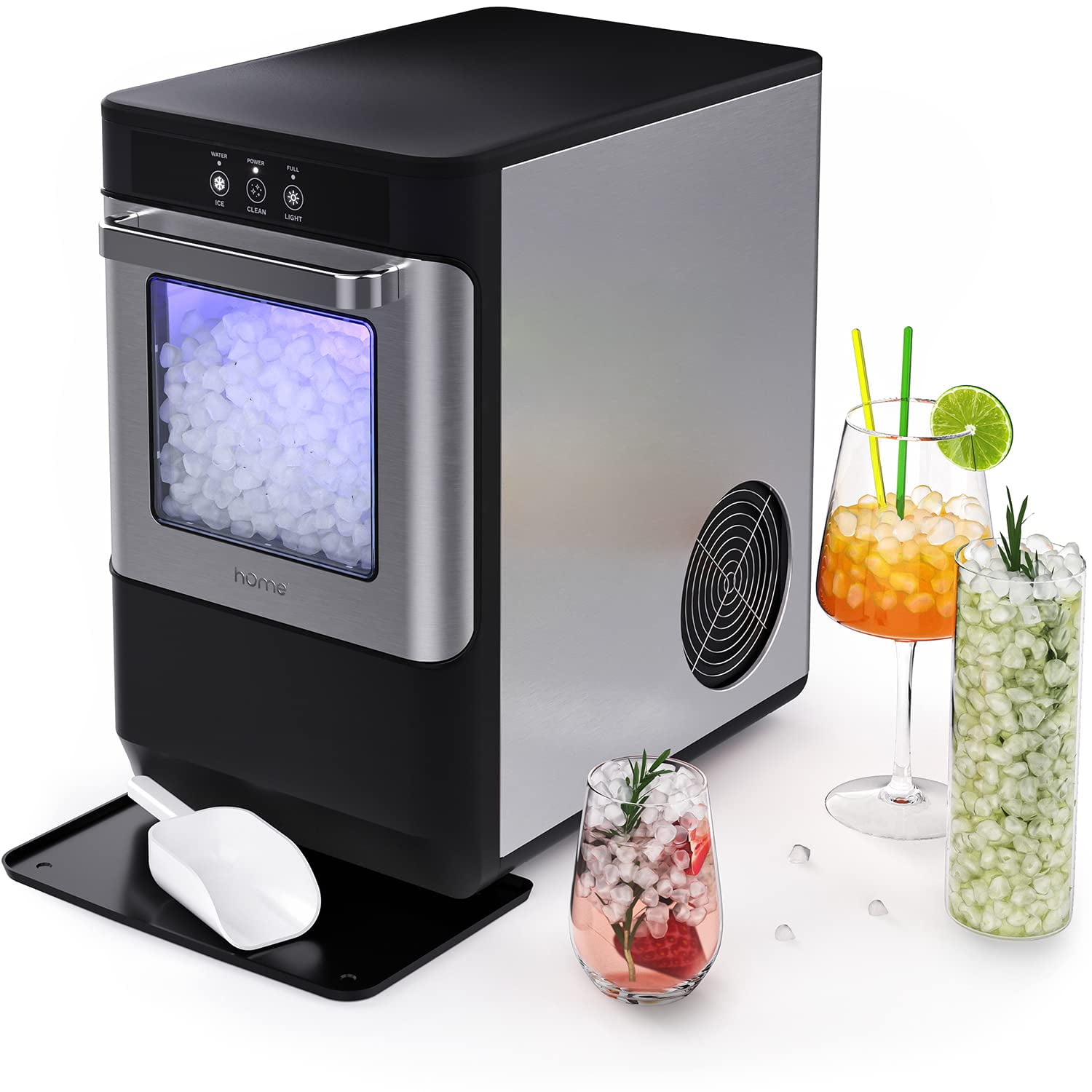 Insignia™ - 44 Lb. Portable Nugget Ice maker with Auto Shut-Off - Stainless  steel 