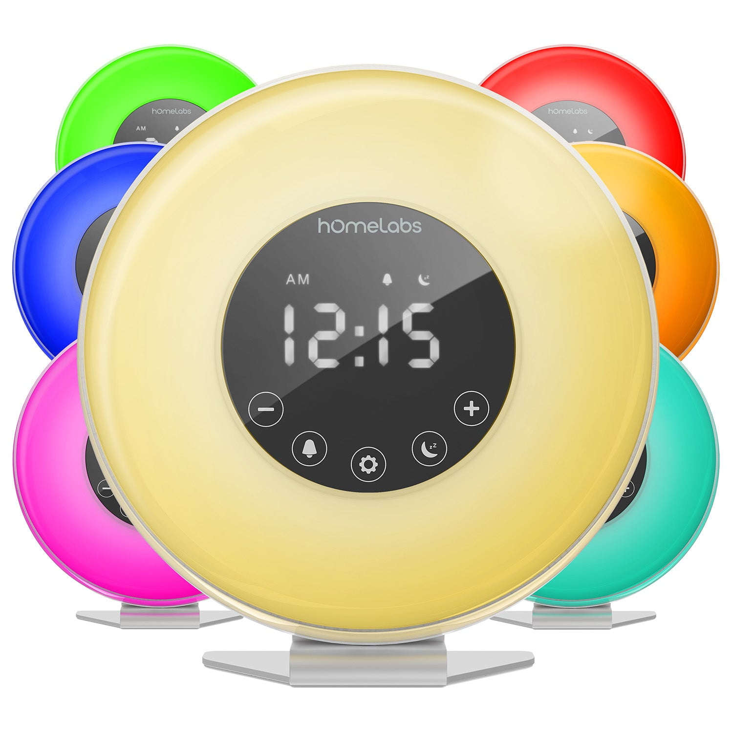 hOmeLabs Sunrise Alarm Clock - Digital LED Clock with 6 Color Switch and FM  Radio for Bedrooms - Multiple Nature Sounds Sunset Simulation & Touch