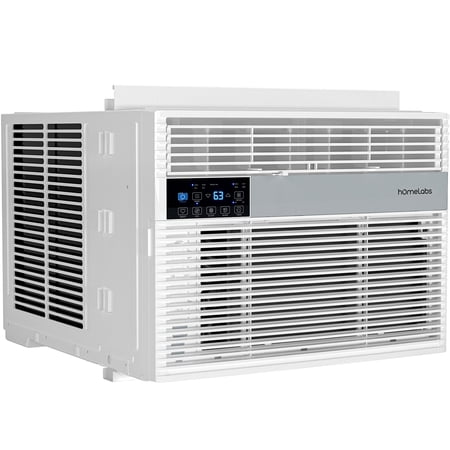 hOmeLabs Window Air Conditioner 14500 BTU - Eco Mode, LED Control Panel - Low Noise, Remote Control, 24-Hr Timer - Compatible with Alexa and Google Assistant - Ideal for Rooms up to 700 Sq. Ft.