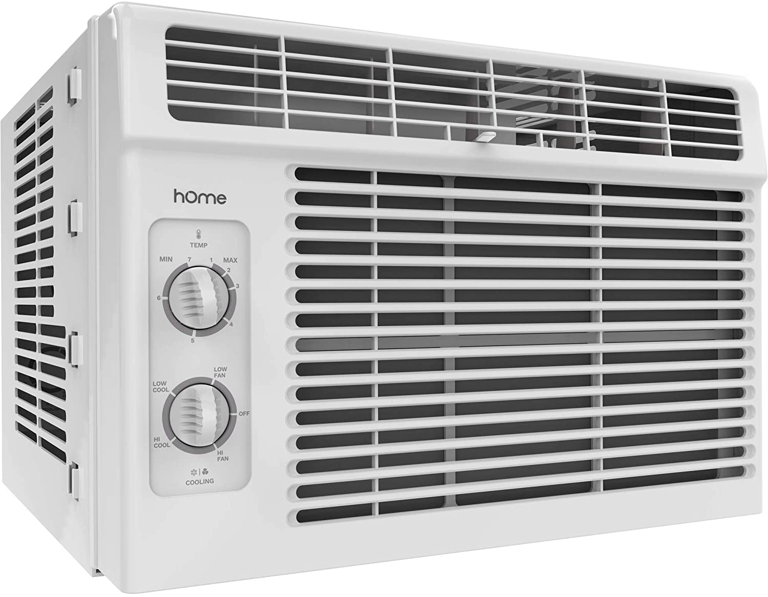 hOmeLabs Window Air Conditioner 5000 BTU - Easy Mechanical Control Compact AC Unit with Washable Reusable Filter, 2 Cooling Speeds, 2 Fan Speeds - Ideal for Bedroom and Rooms up to 150 Sq. Ft. - image 1 of 9