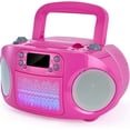 thumbnail image 1 of hPlay GC09 Kids Boombox, Top Loading CD Player, Bluetooth connectivity for Smartphones, Effortless AUX, USB, Radio and MP3 connectivity, Sing Along Function (Microphone not Included), Pink, 1 of 6