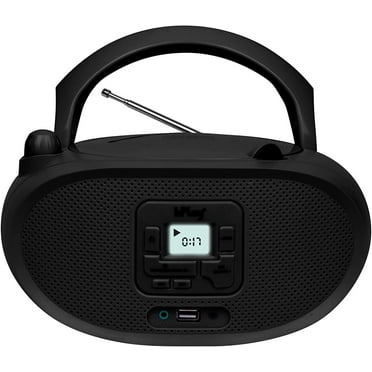 hPlay Gummy GC04B Portable CD Player Boombox with Digital Tunning FM Stereo Radio, Black