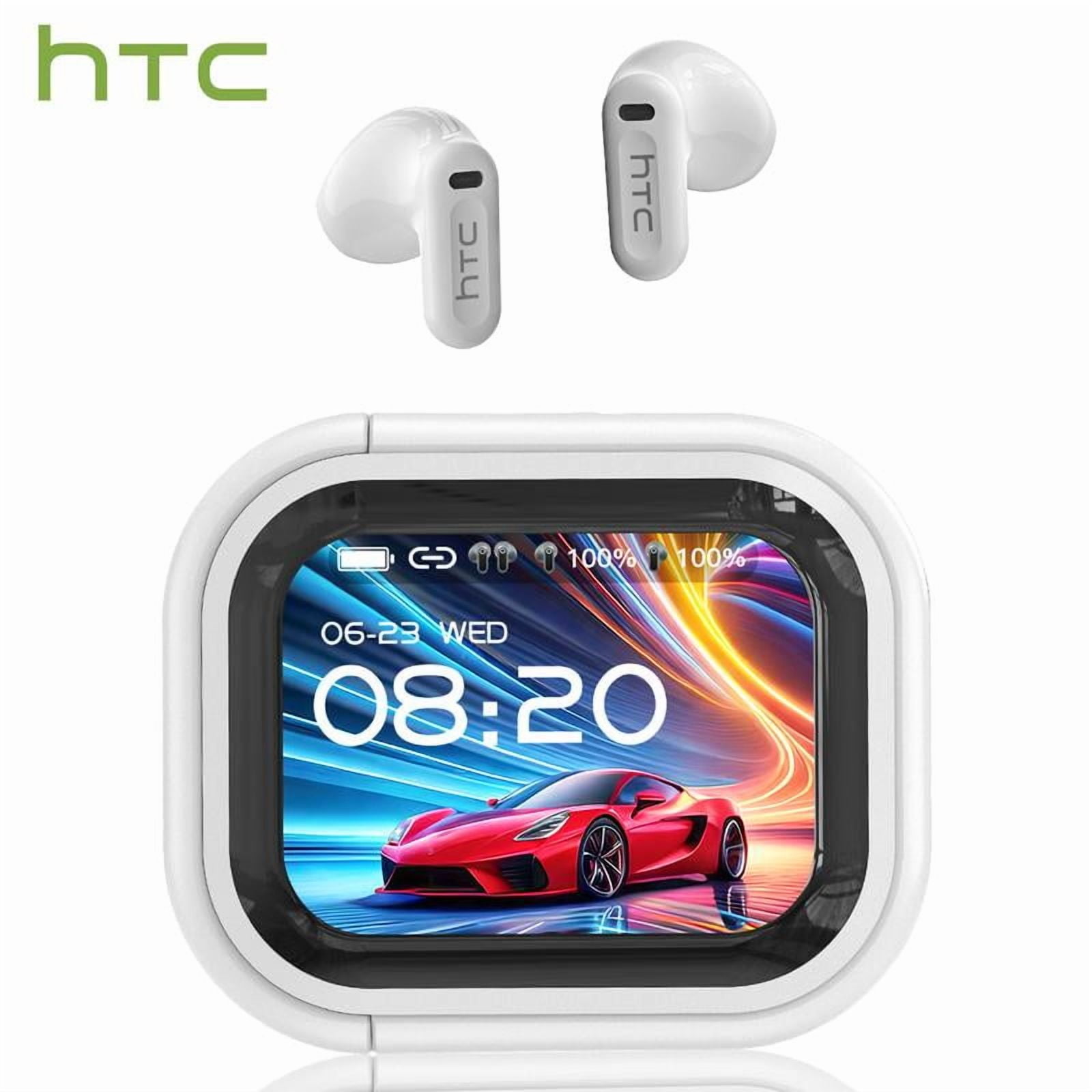 hTC NE20 True Wireless Ear Buds with LCD Screen for Gaming Bluetooth Headphones,Bluetooth 6.0 Touch Control Earphones Built-in Mic In Ear Earbuds