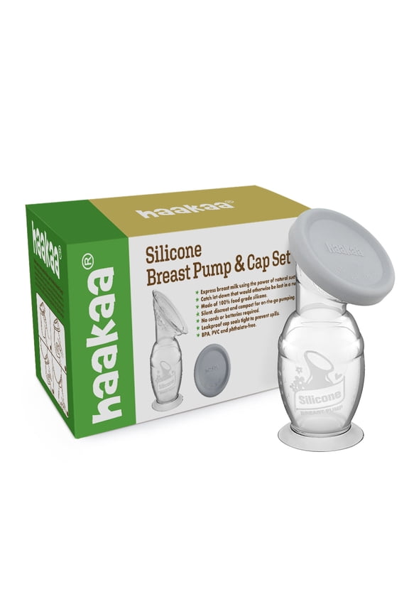 Manual Breast Pump with Suction Base and Upgrade Silicone Lid(5oz/150ml)