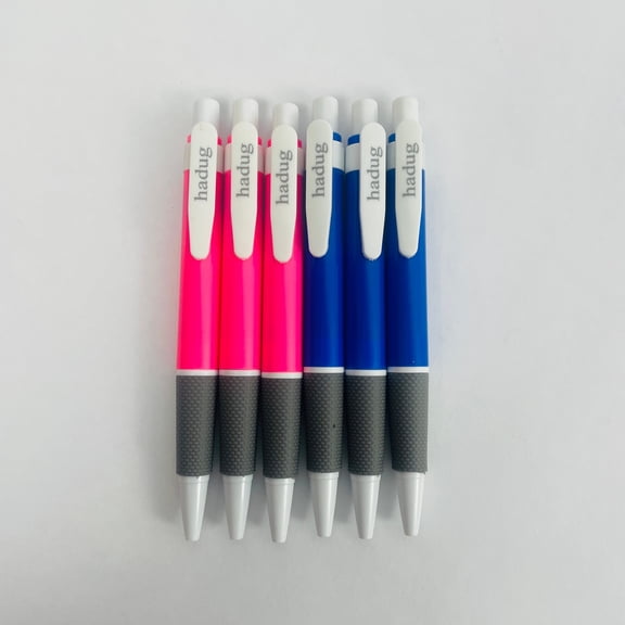 hadug Retractable Ballpoint Pen with 0.7 mm Medium Point, Blue Ink, 6 Pcs