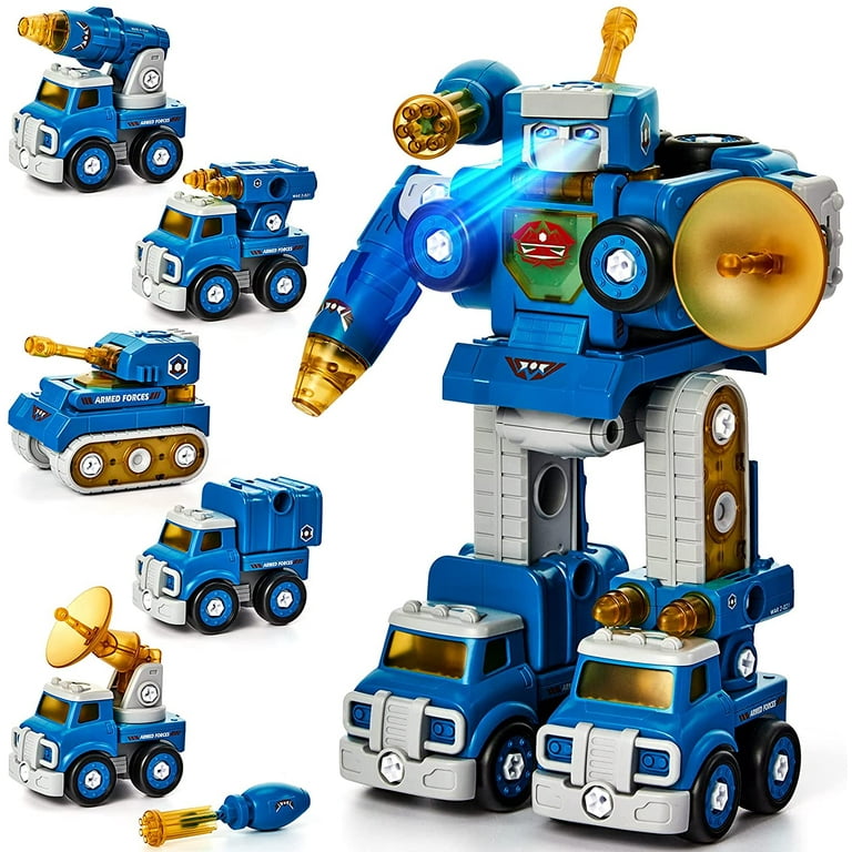 hahaland 5 Year Old Boy Gift - 5in1 STEM Toys for Boys 5-7, Take Apart  Trucks Transform to Robot Boys Toys Age 4-6 - Building Toys for 8 Year Old  Boys Birthday