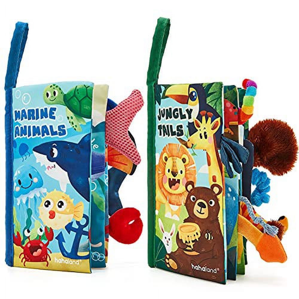 hahaland Baby Books 0 6 Months 2PCS Baby Toys 0 6 Months Baby Toys 6 12 Months Touch Feel Tummy Time Books Baby Boy Gifts 3 6 9 Month Old Toys Walmart