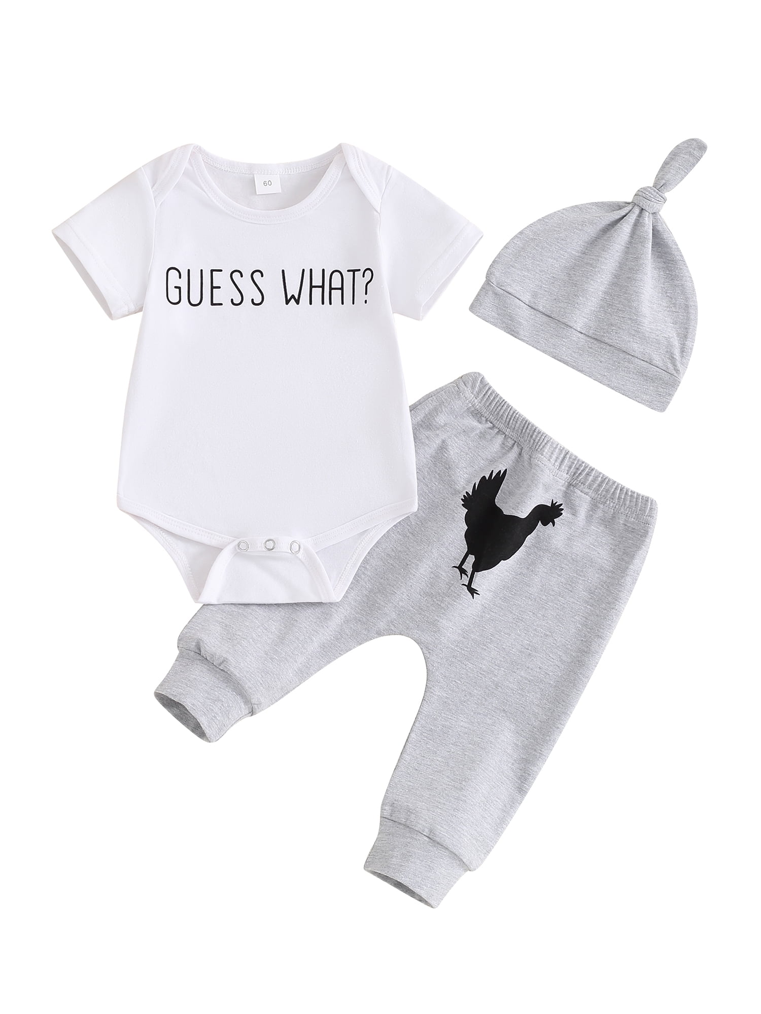 hahawez Newborn Baby Boy Farm Clothes Short Sleeve Romper Chicken Pants