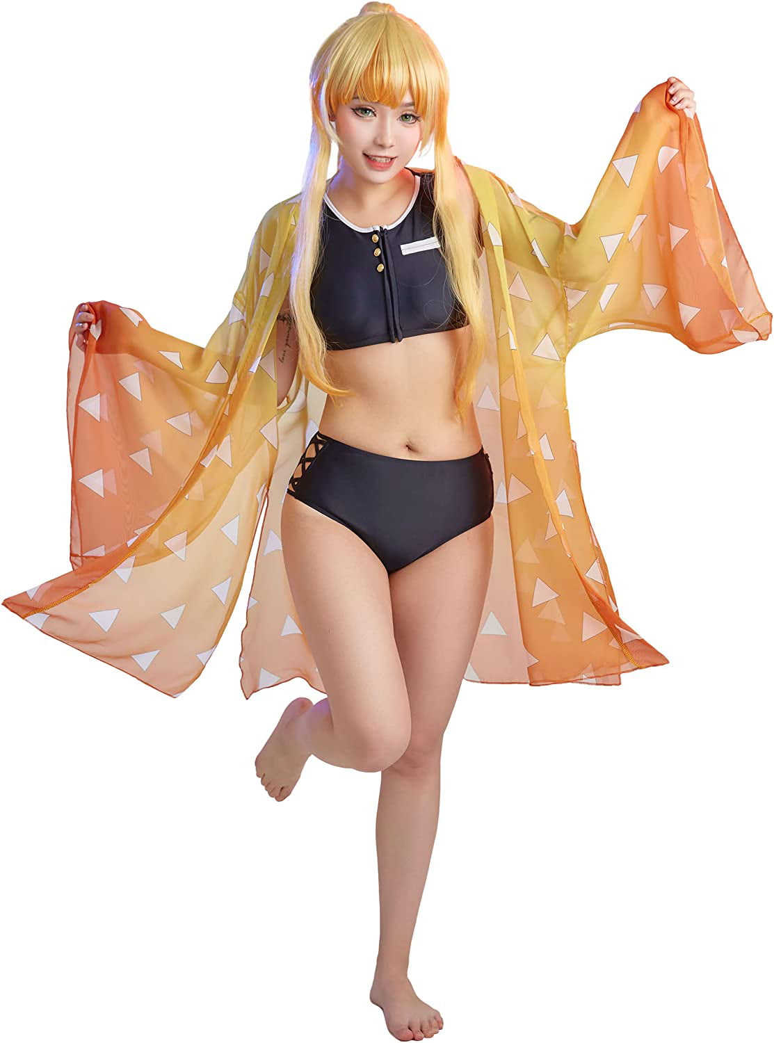  haikyuu Women Anime Two Piece with Cover up Swimsuit Bikinie  Set Swimwear Outfit Kawaii Bikini Bathing Suit Sexy (x-Large, hutao Black)  : Clothing, Shoes & Jewelry
