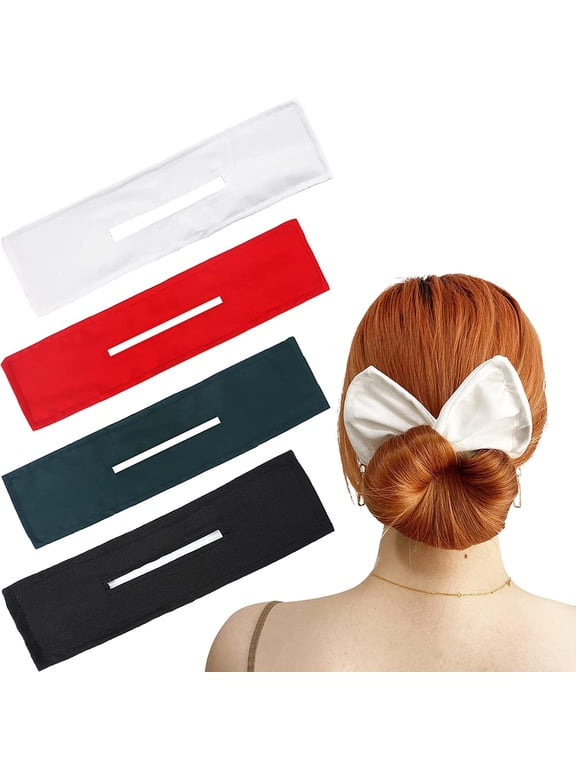 hair bun, hair bun maker,deft Bun, Fashion Hair Maker for Woman, Classy Multicolor Cloth Magic Clip and Twist Hair Tool, French Twist Hairstyle Donut Quick Bun Twister for Women(4 pcs)(Solid Color)