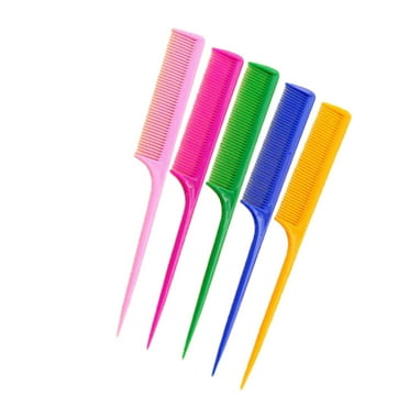 hair comb 5pcs Rat Tail Combs Fine Tooth Hairdressing Teasing Comb for Salon Home, Black (8.46X0.98X0.12Inch)