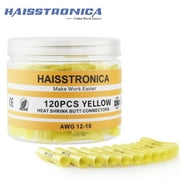 haisstronica 120PCS Heat Shrink Butt Connectors, AWG 12-10 Tinned Copper Waterproof Wire Connectors for Electrical Work