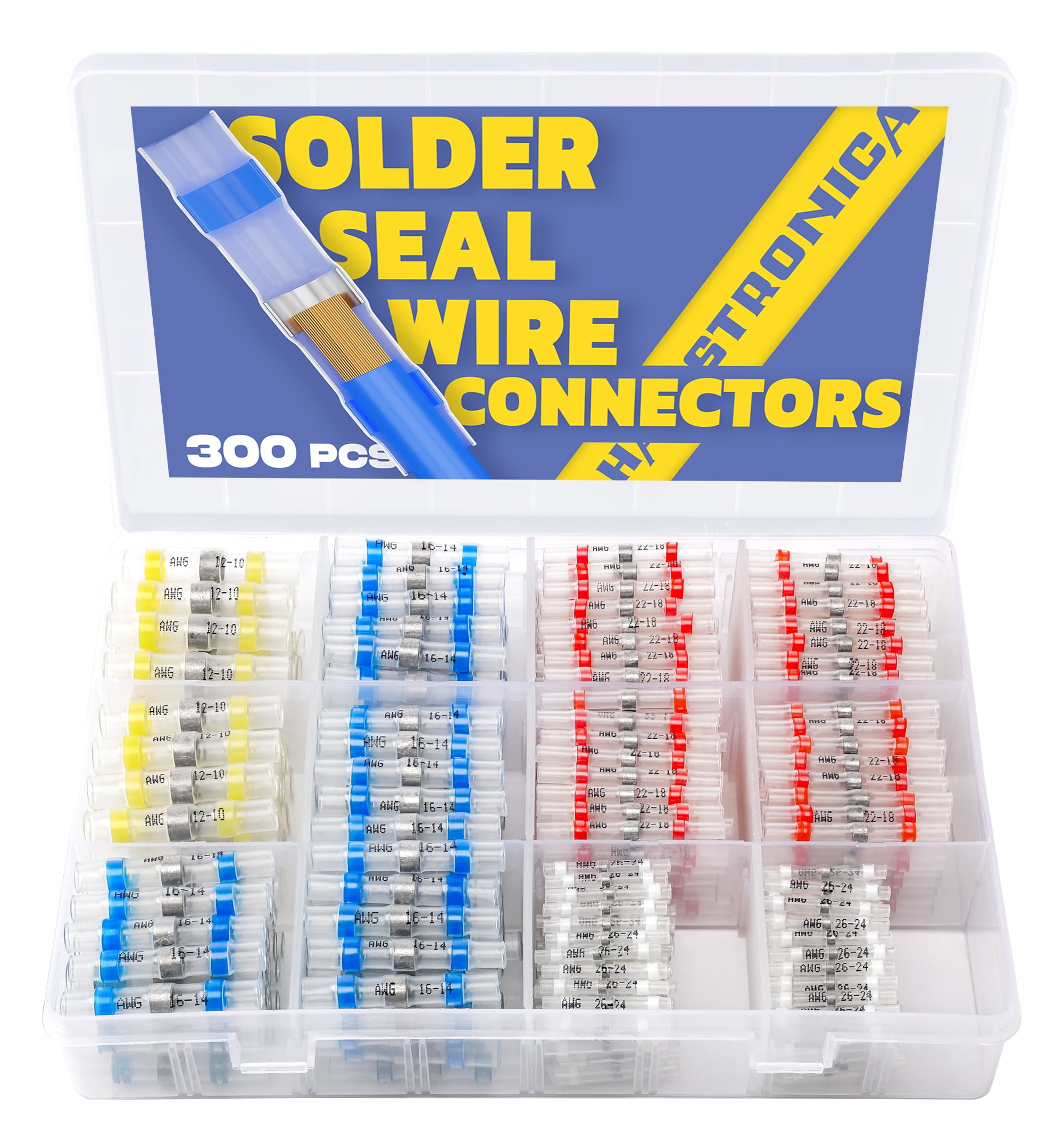 haisstronica 300PCS Solder Seal Wire Connectors, AWG 2610 Waterproof