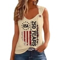 thumbnail image 1 of haizhen 4th of July Tank Tops for Women Dressy Casual V Neck 250 Years Patriotic Shirts for Women 250th Anniversary USA Shirt Sleeveless Summer Outfits Womens Graphic Tees Beige, L, 1 of 6