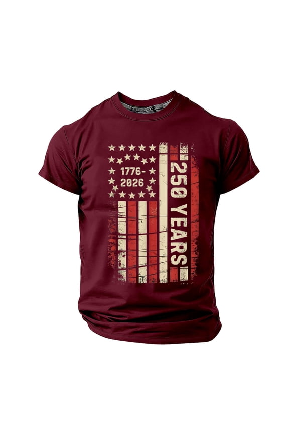 Mens July 4th T-Shirts Big and Tall XS-6XL 250 Anniversary USA Shirt Men American Flag 4th of July T Shirts for Man Going Out Independence Day Patriotic Tops ao12-, 6XL