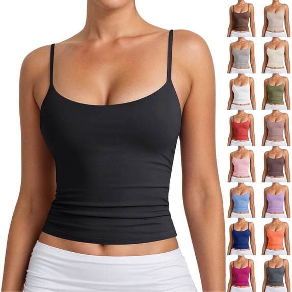 haizhen Spaghetti Strap Tank Tops for Women Slim Fit Running Vest for Women Workout Tank Tops Woman Sleeveless Athletic Camisole Basic Shirts Going Out Tops Women's Tank Tops Dark Gray, XL