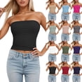 thumbnail image 1 of haizhen Women's Tank Tops with Built in Bras Off the Shoulder Strapless Tube Top Removable Bra Cropped Tank Tops for Women Workout Athletic Running Vest Army Green, S, 1 of 7