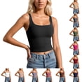 thumbnail image 1 of haizhen Women's Tank Tops with Built in Bras Workout Athletic Running Vest for Women Removable Padded Crop Shirts Womens Spaghetti Strap Tank Top Coffee, XL, 1 of 7