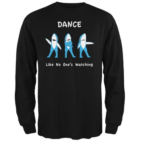 halftime left shark dancing black adult long sleeve t-shirt