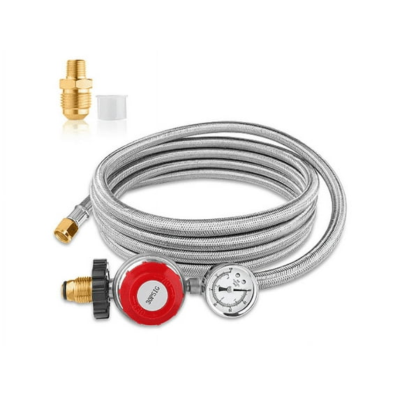 halitekeji-5FT/12FT Adjustable High Pressure Propane Regulator for Outdoor Cooking