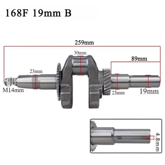 halitekeji-Generator Crankshaft For 2KW-5KW petrol Generators Fits 168F188F And 192F