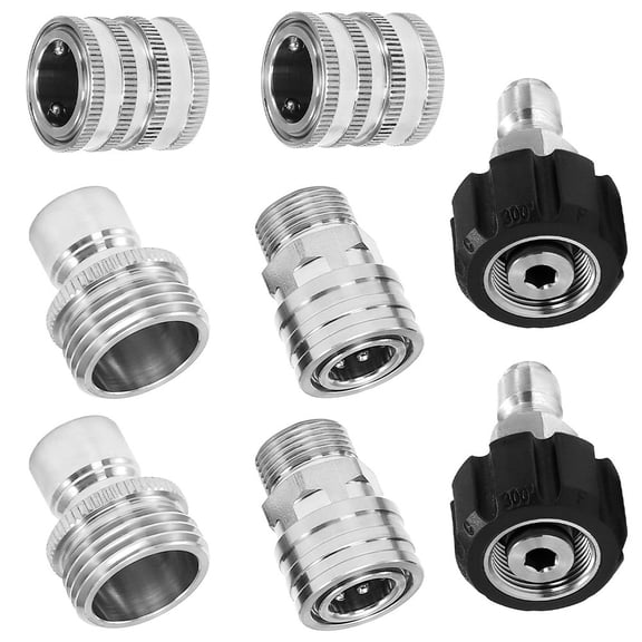 halitekeji-Stainless Steel Pressure Washer Adapter Kit - Quick Connect, Easy to Use