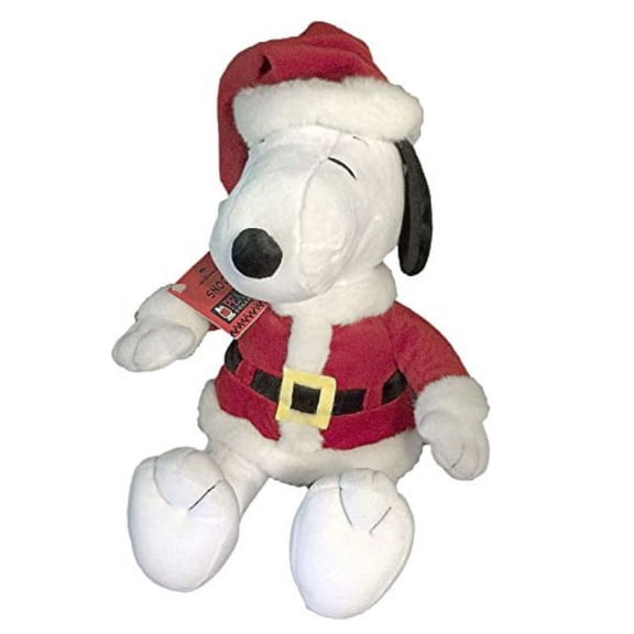 hallmark peanuts snoopy 12" seated santa claus plush
