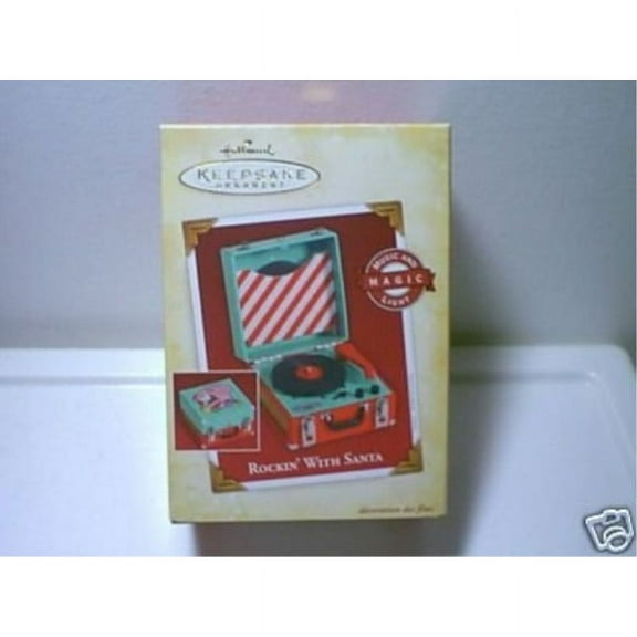 hallmark rockin' with santa rare ornament, dated 2005