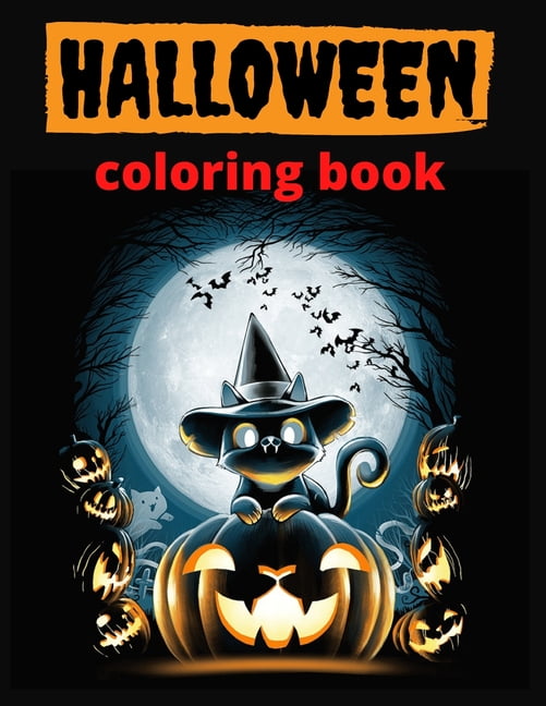 Sketch Book: Halloween Gifts for School Girls: Happy Halloween Witch Spell  and Bats Orange: Large Sketchbook: Perfect Gift For Crea (Paperback)