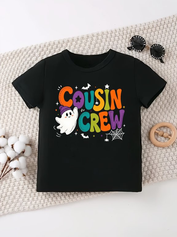 halloween cousin crew bats spiderweb printed t shirt girls boys halloween gift t shirt clothes